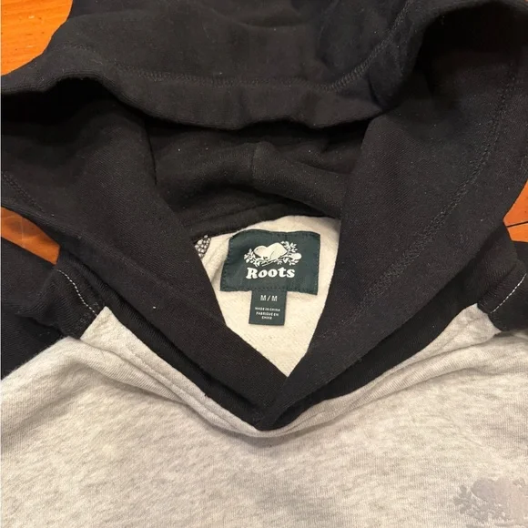 Roots Black and Gray Raglan Hoodie - Picture 3 of 6
